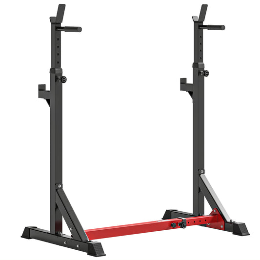 Soozier Squat Rack, Power Rack with Adjustable Height & Width, Strength Training Equipment with Barbell Storage Racks & 