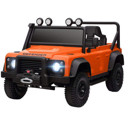 Qaba Land Rover Licensed Kids Ride on Truck with Remote Control, Spring Suspension, LED Lights, 3 Speed for Ages 3-5, Or