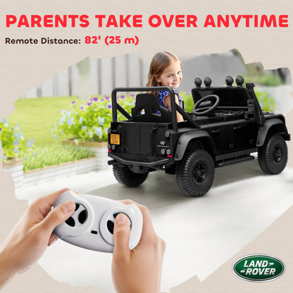 Qaba Land Rover Licensed Kids Ride on Truck with Remote Control, Spring Suspension, LED Lights, 3 Speed for Ages 3-5, Bl