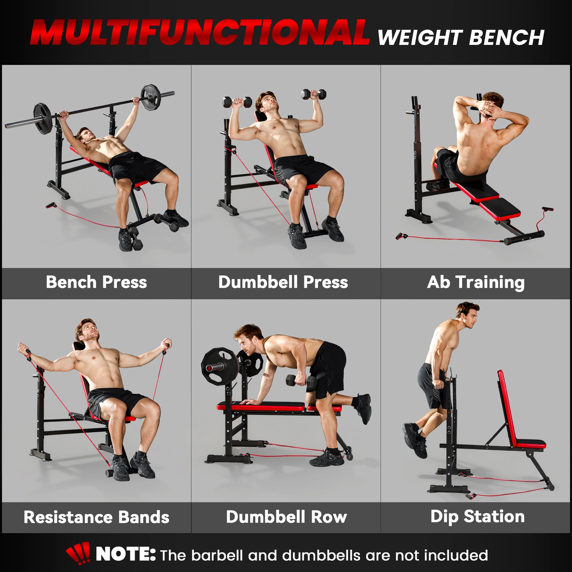 Soozier Adjustable Weight Bench with Squat Rack, Incline Flat Bench Press with Barbell Rack for Home Gym, 660 lbs Capaci