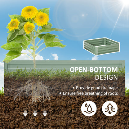 39" x 39" x 12" Set of 2 Raised Garden Bed, Elevated Planter Box with Galvanized Steel Frame for Growing Flowers, Herbs,
