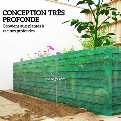 8' x 4' x 2' Raised Garden Bed, Galvanized Planter Box for Growing Flowers, Herbs and Vegetables, Green