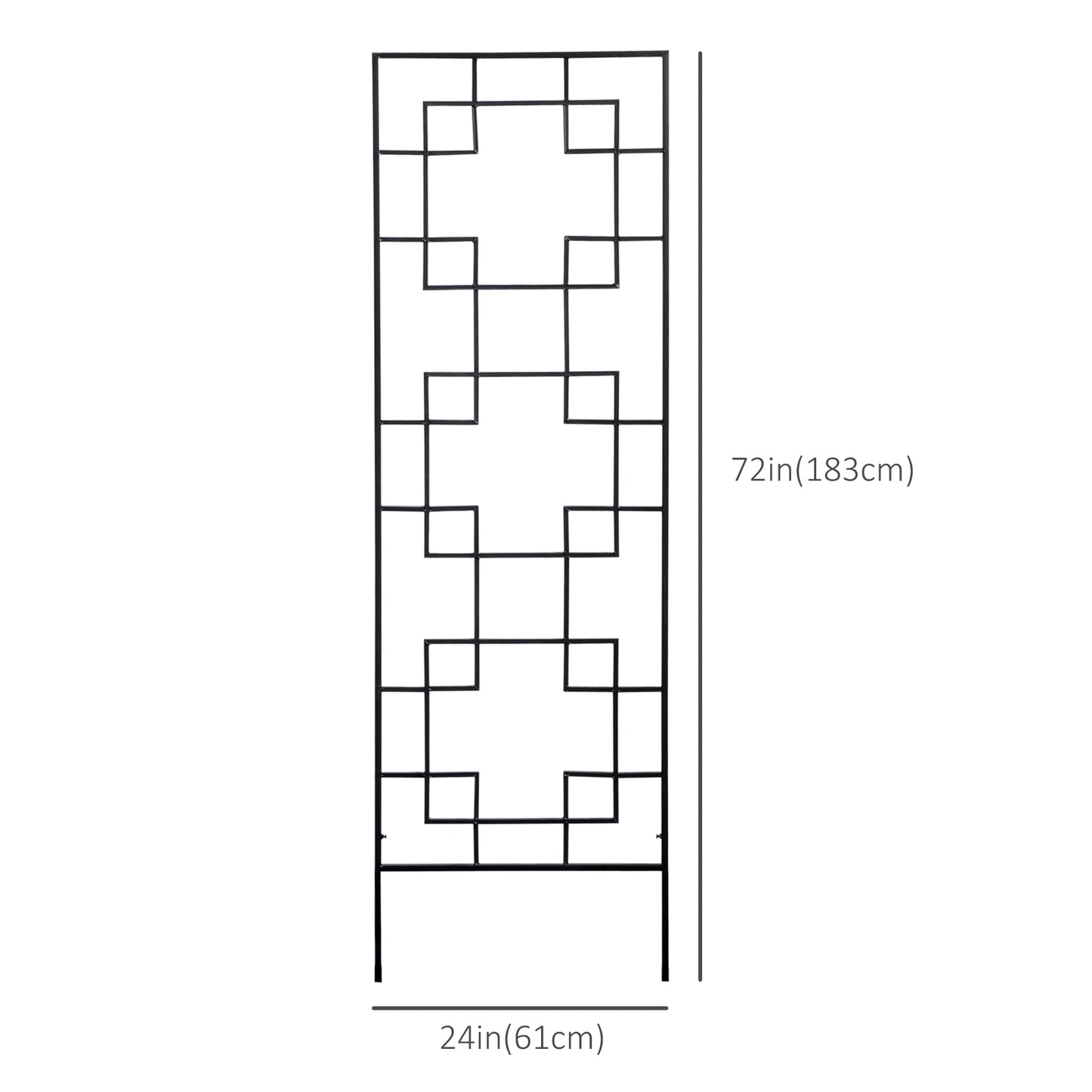 2 Pack Garden Trellis for Climbing Plants, Outdoor Metal Grid Panels for Roses, Vine Flower, Cucumber, Clematis, 72" Tal