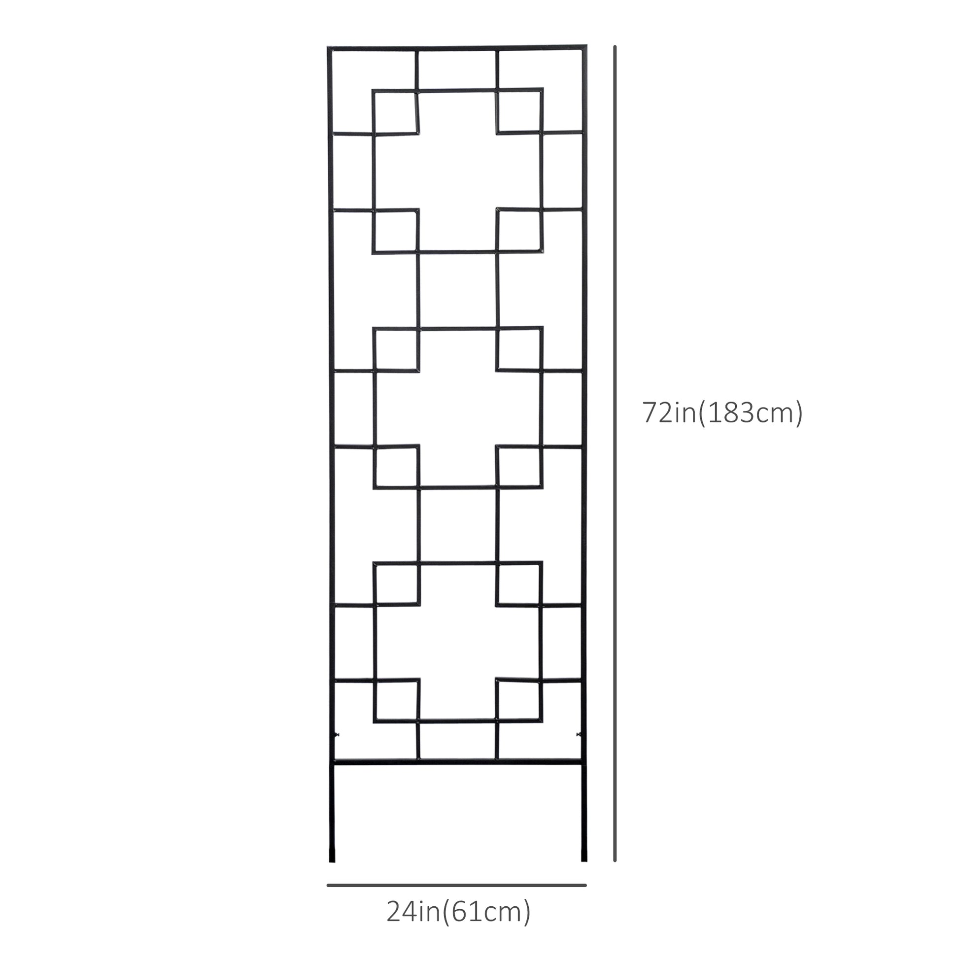 2 Pack Garden Trellis for Climbing Plants, Outdoor Metal Grid Panels for Roses, Vine Flower, Cucumber, Clematis, 72" Tal