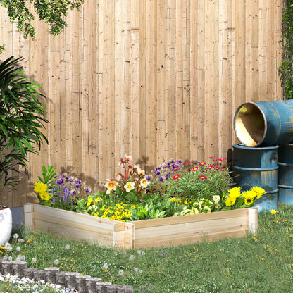 39'' x 39'' Screwless Raised Garden Bed, Wooden Planter Box, Easy DIY Herb Garden for Vegetable Flower Herb Outdoor Lawn