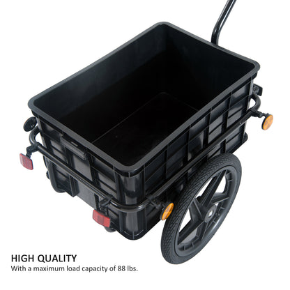 VarietyKart Bicycle Cargo Trailer 16 inch Air Wheel Wagon Trailer with Suitcase Large Capacity Enclosed Stroller Wagon -