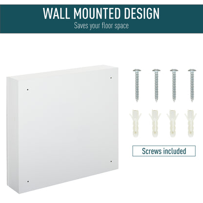 Wall Mounted Mirror Cabinet, Bathroom Medicine Cabinet with Mirror, 2 Doors and 3-tier Shelving, White