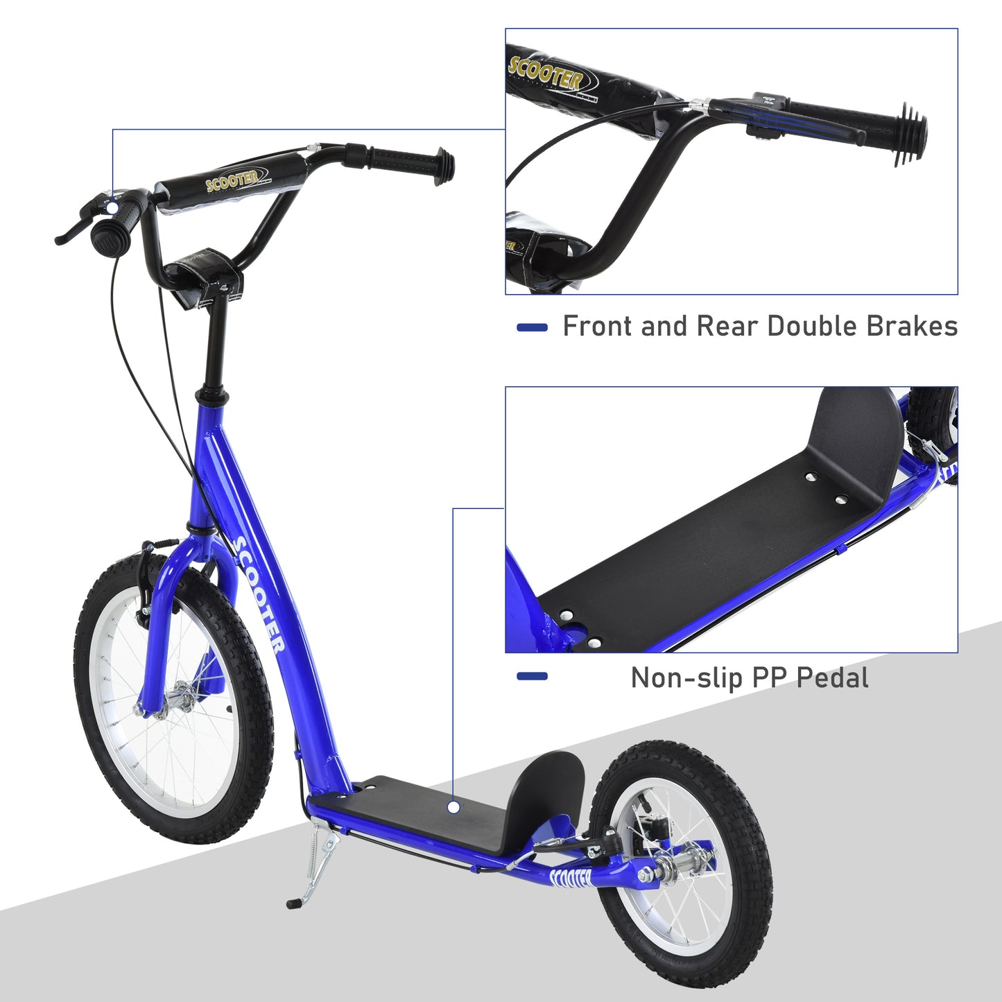VarietyKart Kids Scooter with Adjustable Handlebar, Youth Kick Scooter with Dual Brakes, Inflatable Wheels, for Age 5+, 