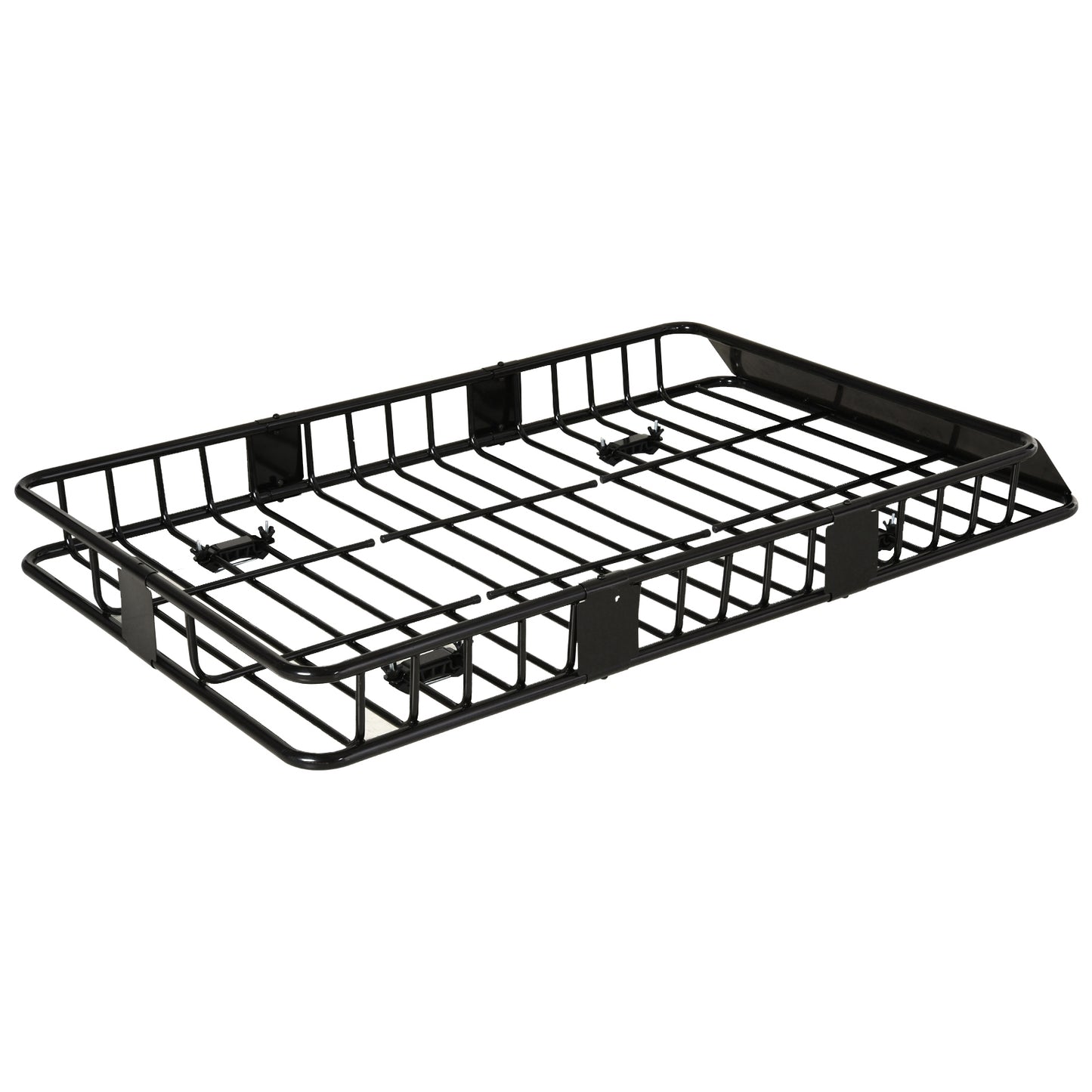 64"/43" x 39" Car Roof Rack, Length Adjustable Roof Basket, Universal Rooftop Cargo Carrier Basket with U-bolts, 220 lbs