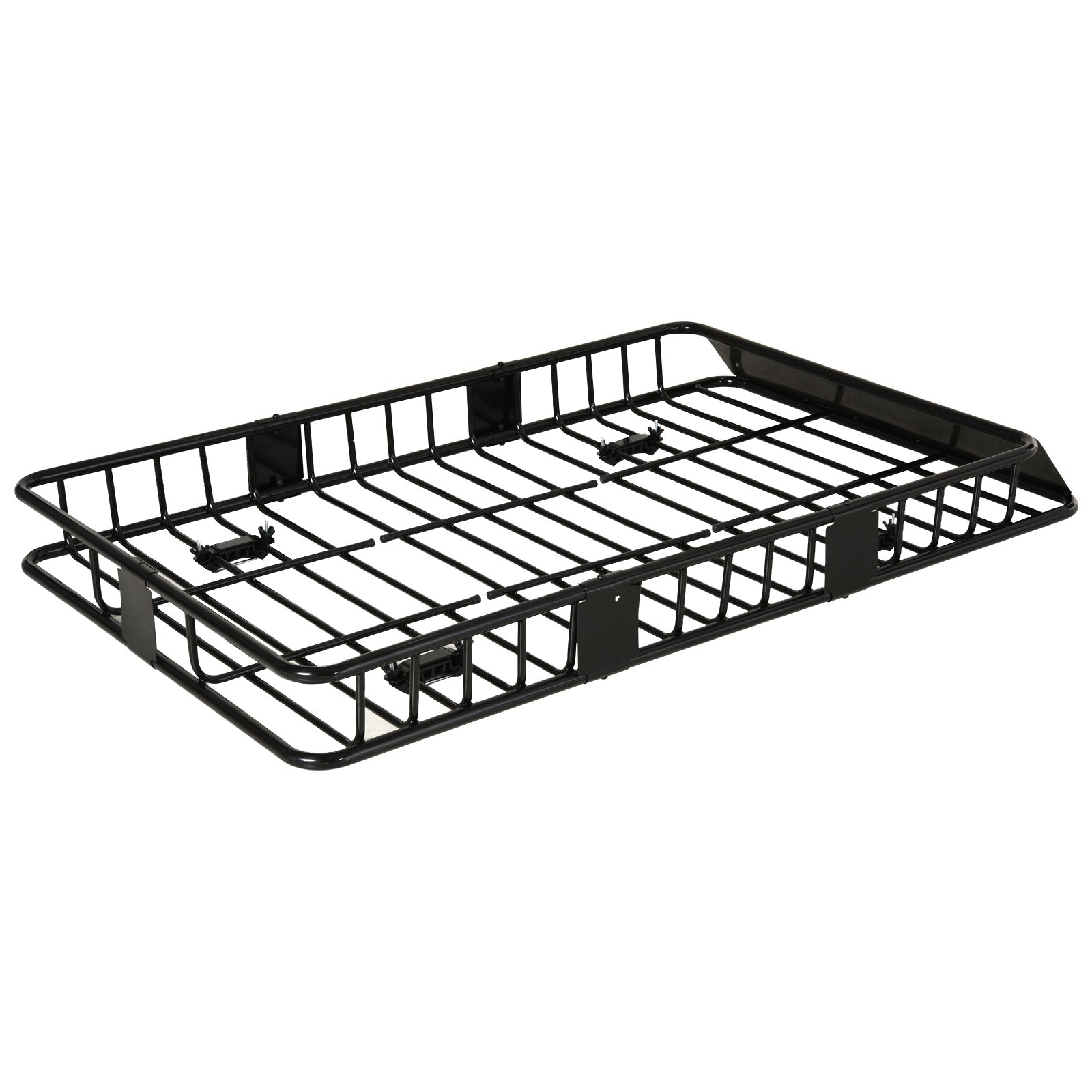 64"/43" x 39" Car Roof Rack, Length Adjustable Roof Basket, Universal Rooftop Cargo Carrier Basket with U-bolts, 220 lbs