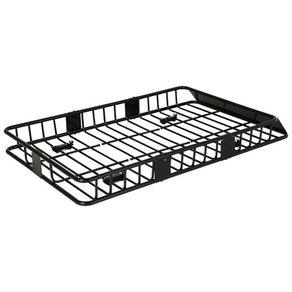 64"/43" x 39" Car Roof Rack, Length Adjustable Roof Basket, Universal Rooftop Cargo Carrier Basket with U-bolts, 220 lbs