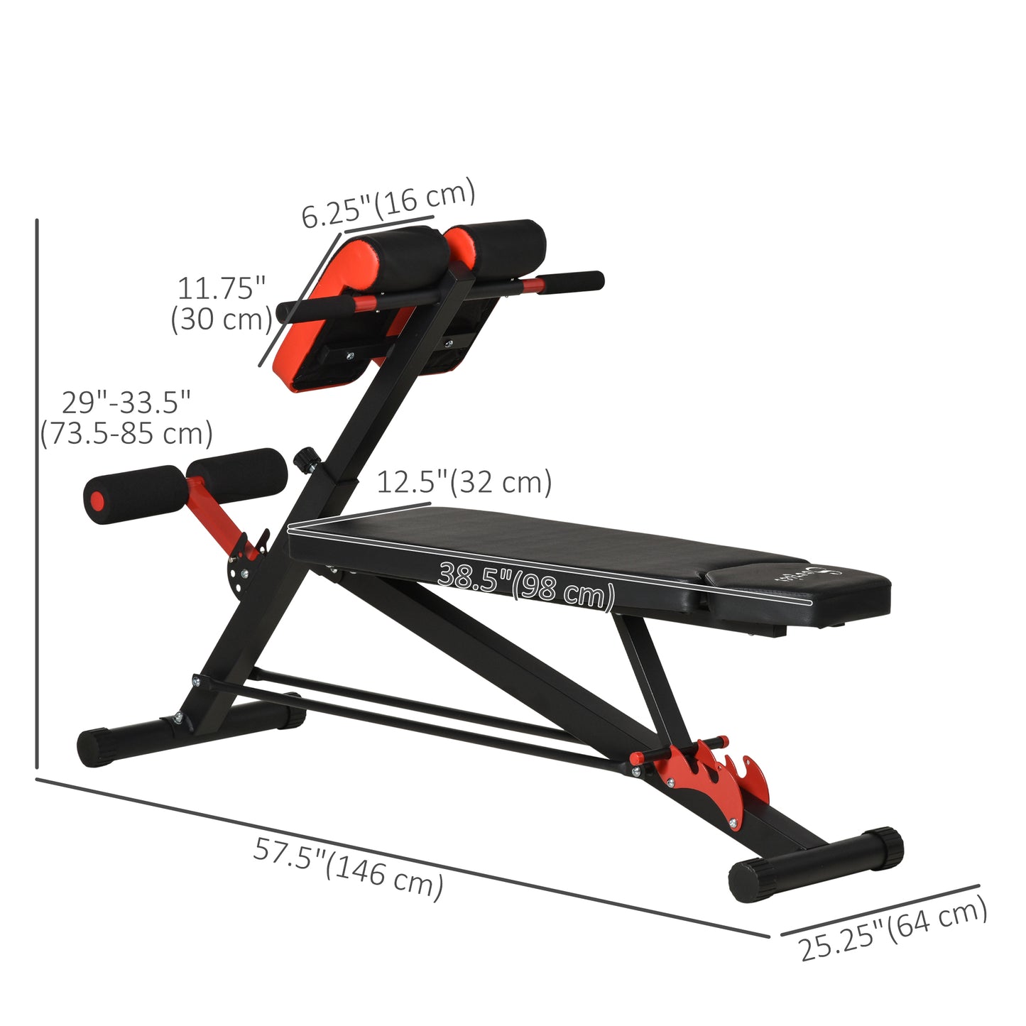 Soozier Adjustable Weight Bench Roman Chair Exercise Training Multi-Functional Hyper Extension Bench Dumbbell Bench Ab S