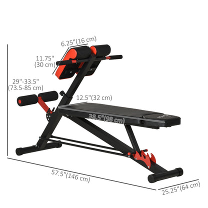 Soozier Adjustable Weight Bench Roman Chair Exercise Training Multi-Functional Hyper Extension Bench Dumbbell Bench Ab S