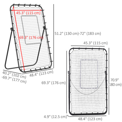 Soozier Volleyball Rebounder Net, Angles Adjustable Soccer Rebounder, Lacrosse Baseball Volleyball Training Equipment Ai