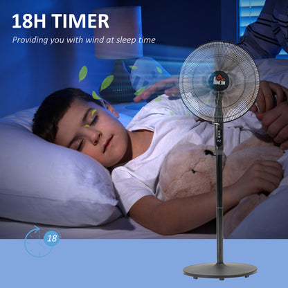 Floor Standing Fan with Remote Control, Oscillating, LED Screen, Stand Up Cooling Fan, Tall Pedestal Electric Fan for Ho