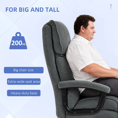 Big and Tall Executive Office Chair, Up to 450 lbs. Heavy Duty Desk Chair, Computer Chair for Heavy People, Grey