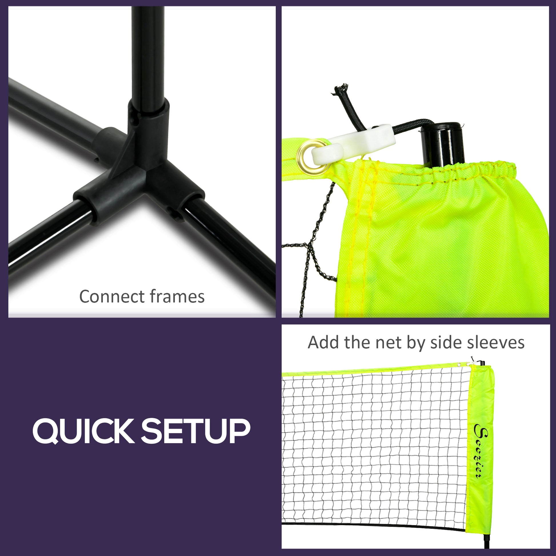 Soozier 10ft Badminton Net, Height Adjustable Outdoor Sports Net with Carry Bag, for Tennis, Pickleball and Volleyball, 