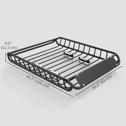 Soozier Roof Rack Cargo Carrier Basket, 150LBS Heavy Duty Roof Basket, 46" x 36" x 4.5" Rooftop Cargo Carrier for SUV, T