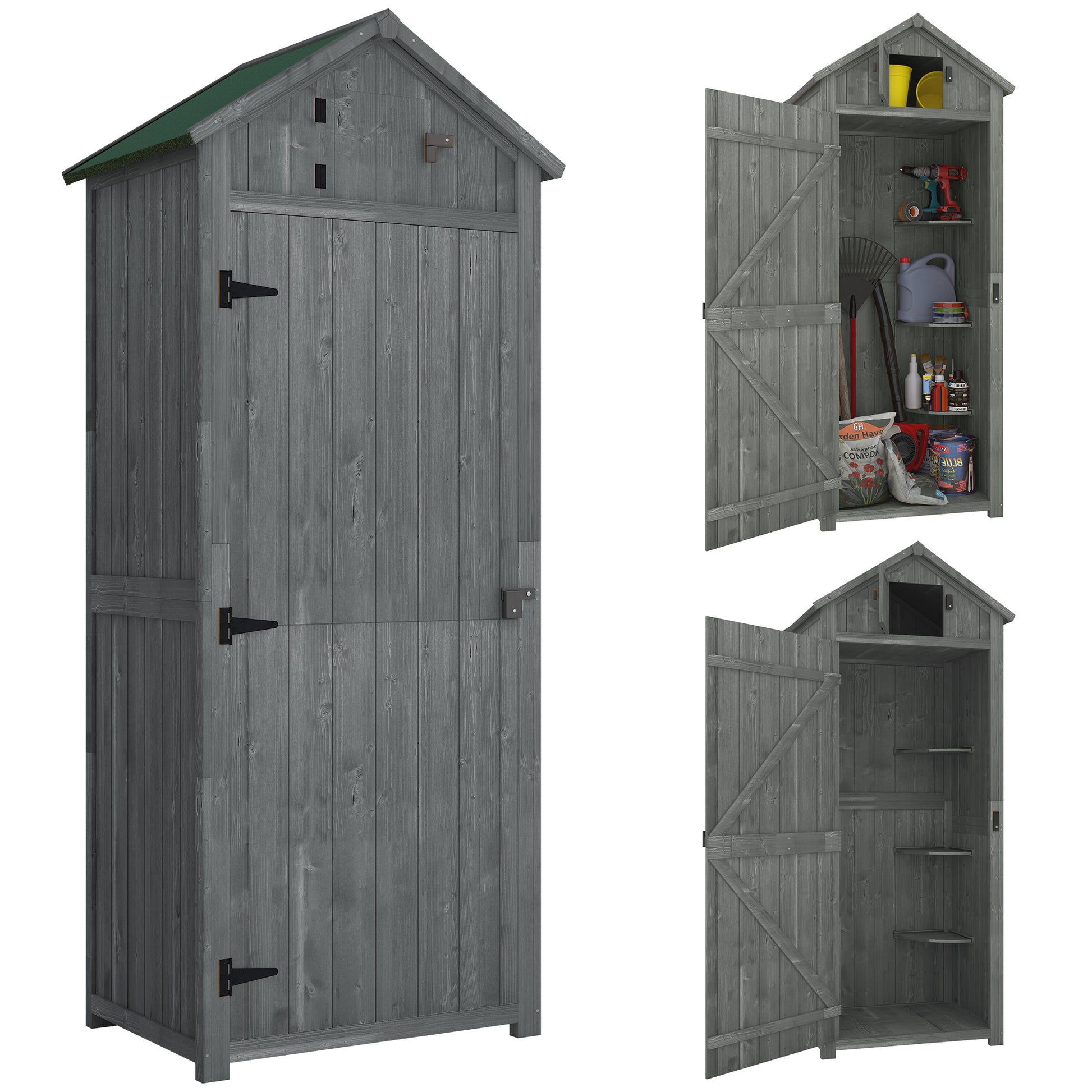 30" x 21" x 71" Garden Storage Shed, Sheds & Outdoor Storage Outdoor Workshop Yard Tool Utility Storage House Water-resi