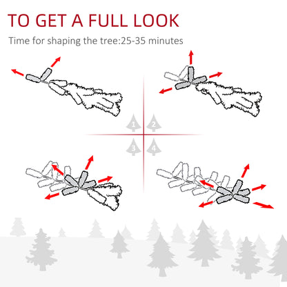 9 Feet Prelit Artificial Snow Flocked Pencil Christmas Tree, Slim Xmas Tree with Warm White LED Light, Holiday Home Xmas