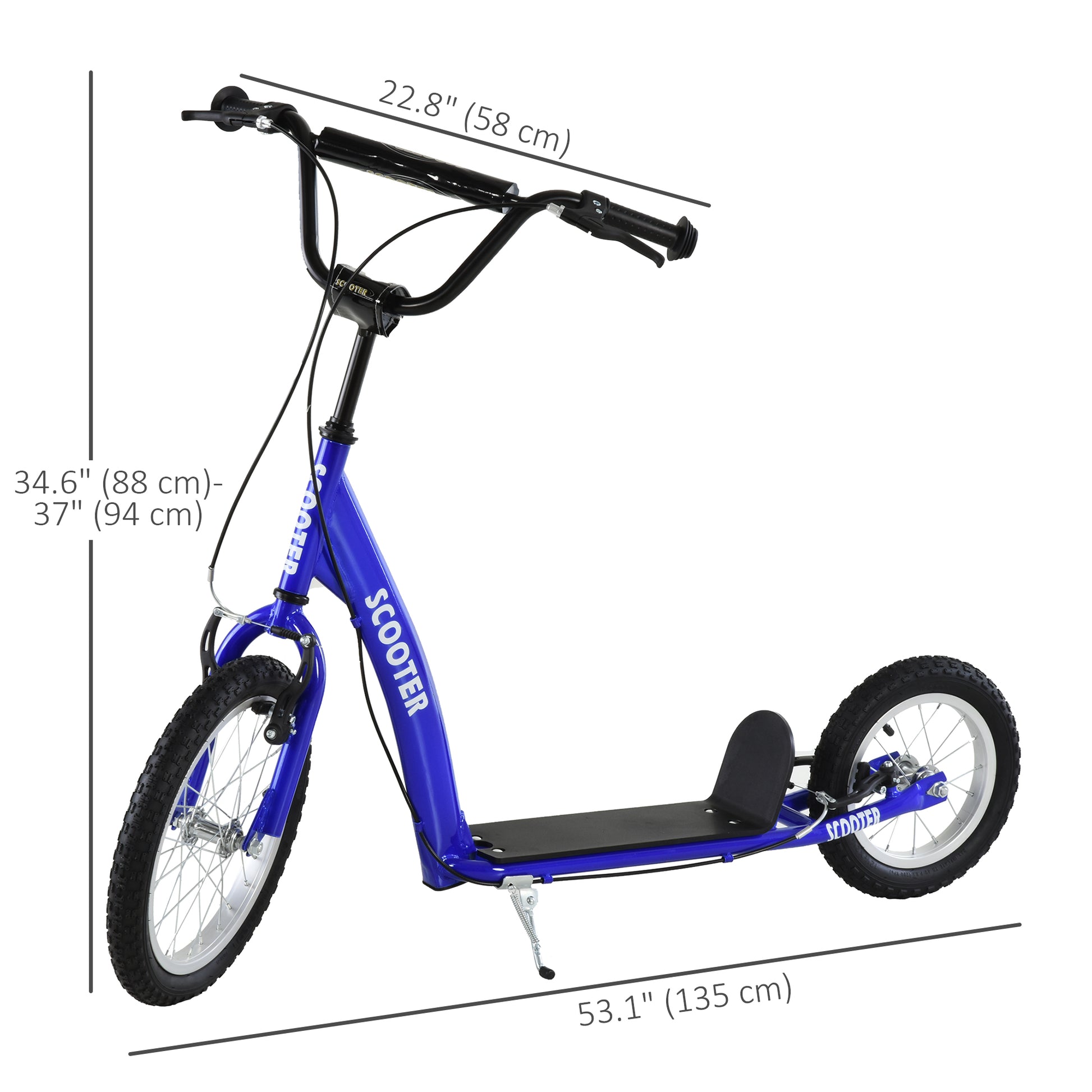 VarietyKart Kids Scooter with Adjustable Handlebar, Youth Kick Scooter with Dual Brakes, Inflatable Wheels, for Age 5+, 