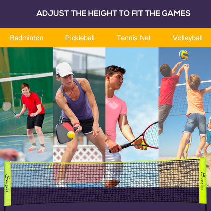 Soozier 10ft Badminton Net, Height Adjustable Outdoor Sports Net with Carry Bag, for Tennis, Pickleball and Volleyball, 