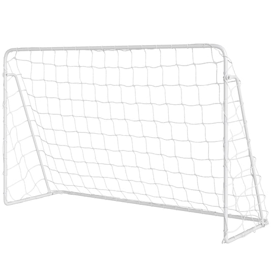Soozier Soccer Goal, 8 x 5ft Portable Practice Soccer Net with Nylon Mesh, Steel Frame, for Indoor and Outdoor Use