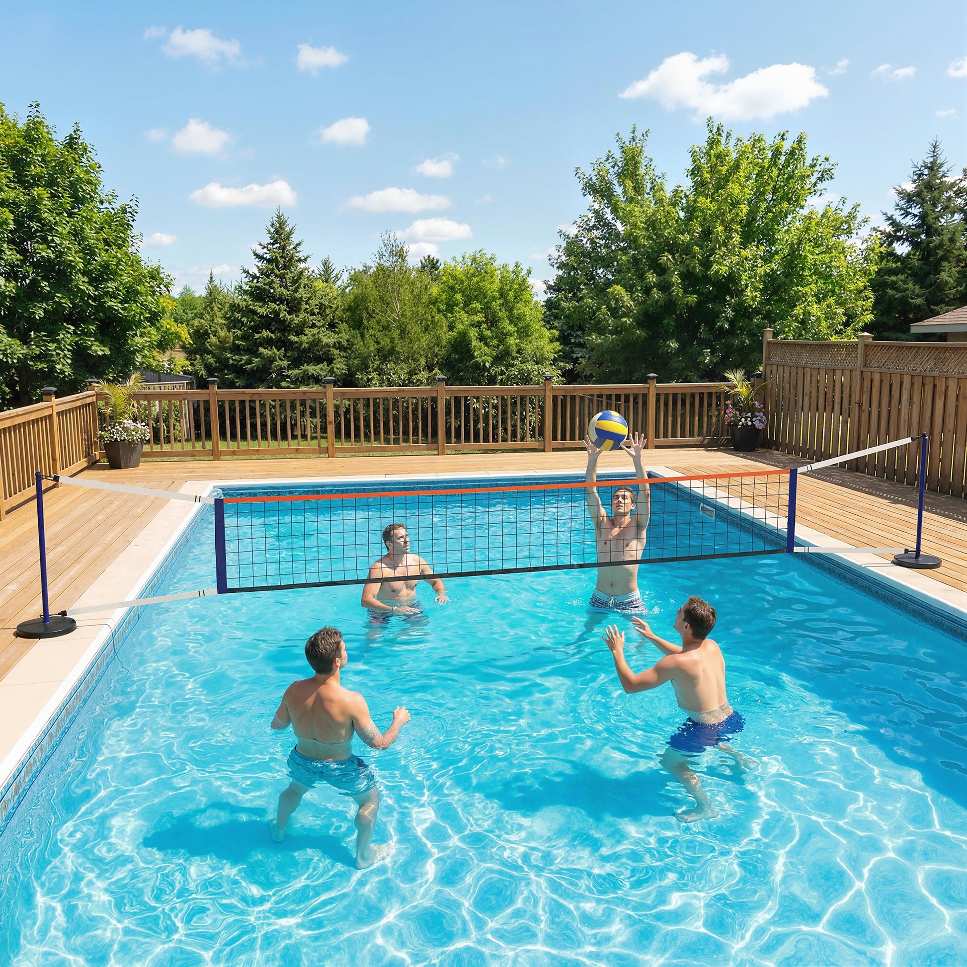 Soozier Portable Volleyball Net Set Outdoor, Volleyball Training Net with 21-27ft Adjustable Length, Volleyball, Air Pum