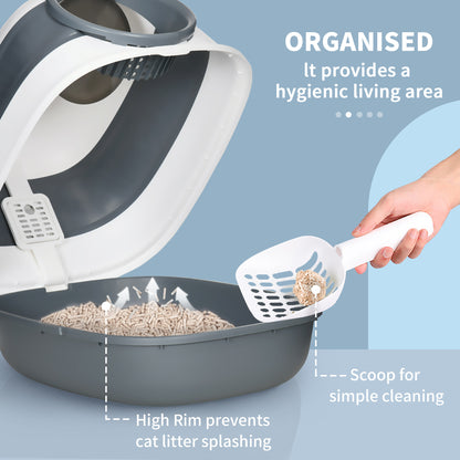 Foldable Large Cat Litter Box with Lid, Covered Kitten Litter Box w/ Automatic Cat Litter-Proof Sides, Deodorization, Ea