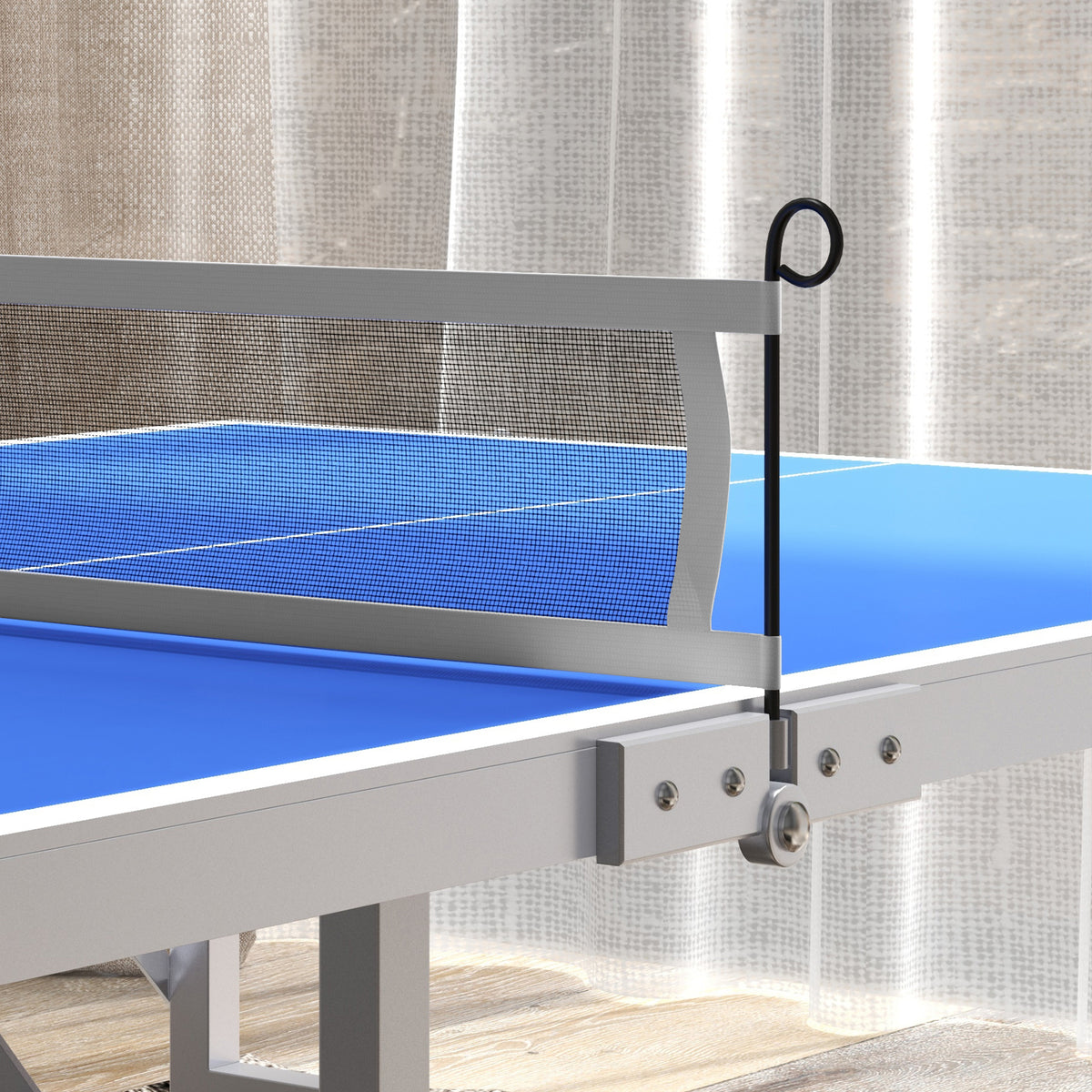 Soozier Portable Ping Pong Table Set, Table Tennis Table w/ Net, 2 Paddles, 3 Balls for Outdoor and Indoor, Easy Assembl