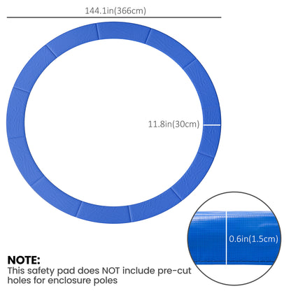 12ft Trampoline Pad, Trampoline Replacement Safety Pad Mat Spring Cover, Water-Resistant, UV-Resistant, Tear-Resistant E