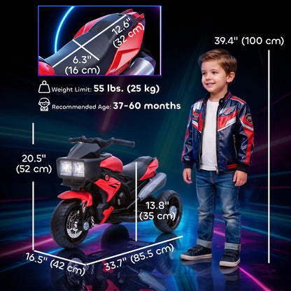 VarietyKart Kids Electric Pedal Motorcycle Ride-On Toy 6V Battery Powered w/ Music Horn Headlights Motorbike for Girls B