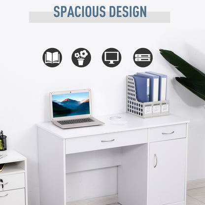 Computer Desk with Storage Drawers, Study Writing Table with Cabinet Adjustable Shelf for Home Office Workstation Bedroo