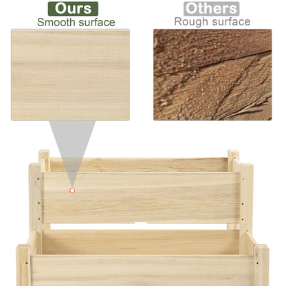 34"x34"x28" 2-Tier Raised Garden Bed Wooden Planter Box for Backyard, Patio to Grow Vegetables, Herbs, and Flowers