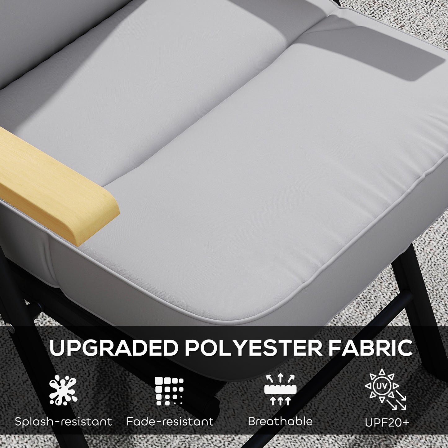 Outdoor Seat Cushion with Back, Outdoor Chair Cushion with Ties and Adjustable Strap, UPF 20+Non-Slip Patio Cushion Repl