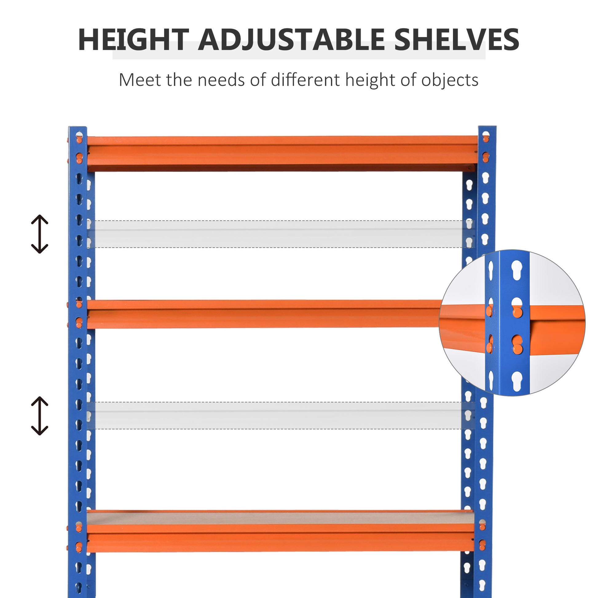 5-Tier Heavy Duty Garage Shelf, Metal Shelving Unit with Adjustable Shelves, Metal Frame, 31.5"x15.75"x71.75", 3300 lbs 