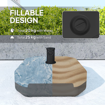 Square Patio Umbrella Base Holder, Outdoor Umbrella Stand, 17.7" L x 17.7" W x 9.8" H Black