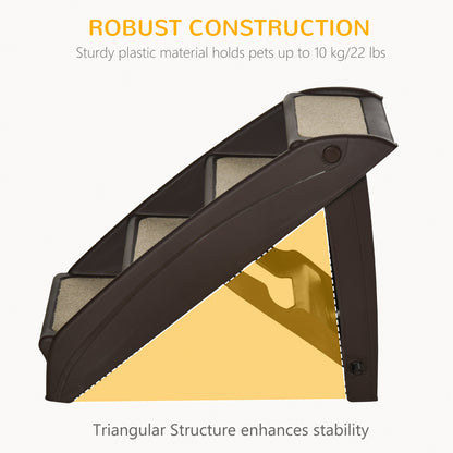 4-Level Portable Pet Stairs, Foldable Dog Ramp, Lightweight Cat Steps, with Nonslip Soft Mats, for High Bed, Sofa, Up to