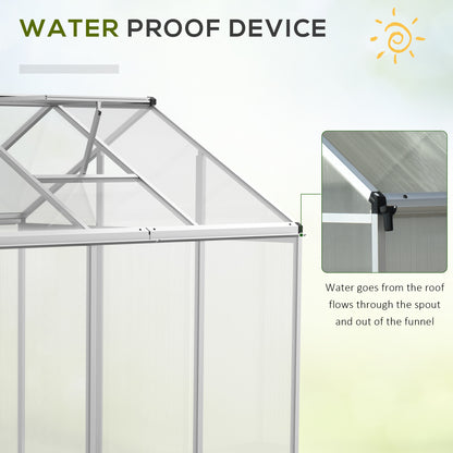 6' x 6' x 6.4' Walk-in Garden Greenhouse Polycarbonate Panels Plants Flower Growth Shed Cold Frame Outdoor Portable Warm