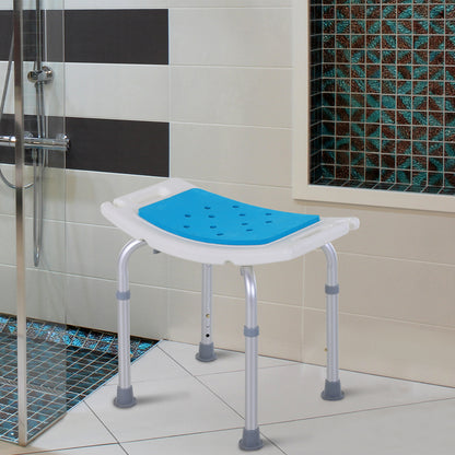 Height Adjustable Shower Chair, 20.5"W Aluminum Shower Stool for Inside Shower with Suction Cup Feet, EVA Padded Bath Se