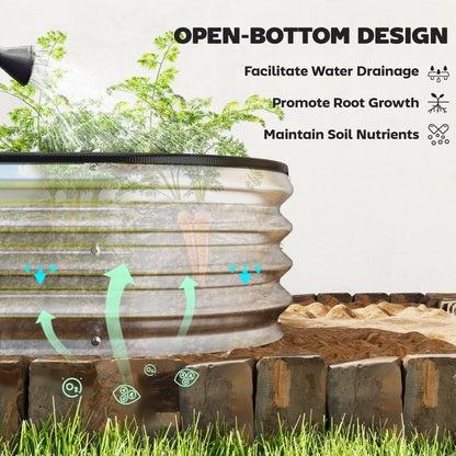 Galvanized Raised Garden Bed, 6 x 2 x 1 Modular Metal Garden Beds with Rubber Strip Edging, Heavy-Duty Outdoor Planter B