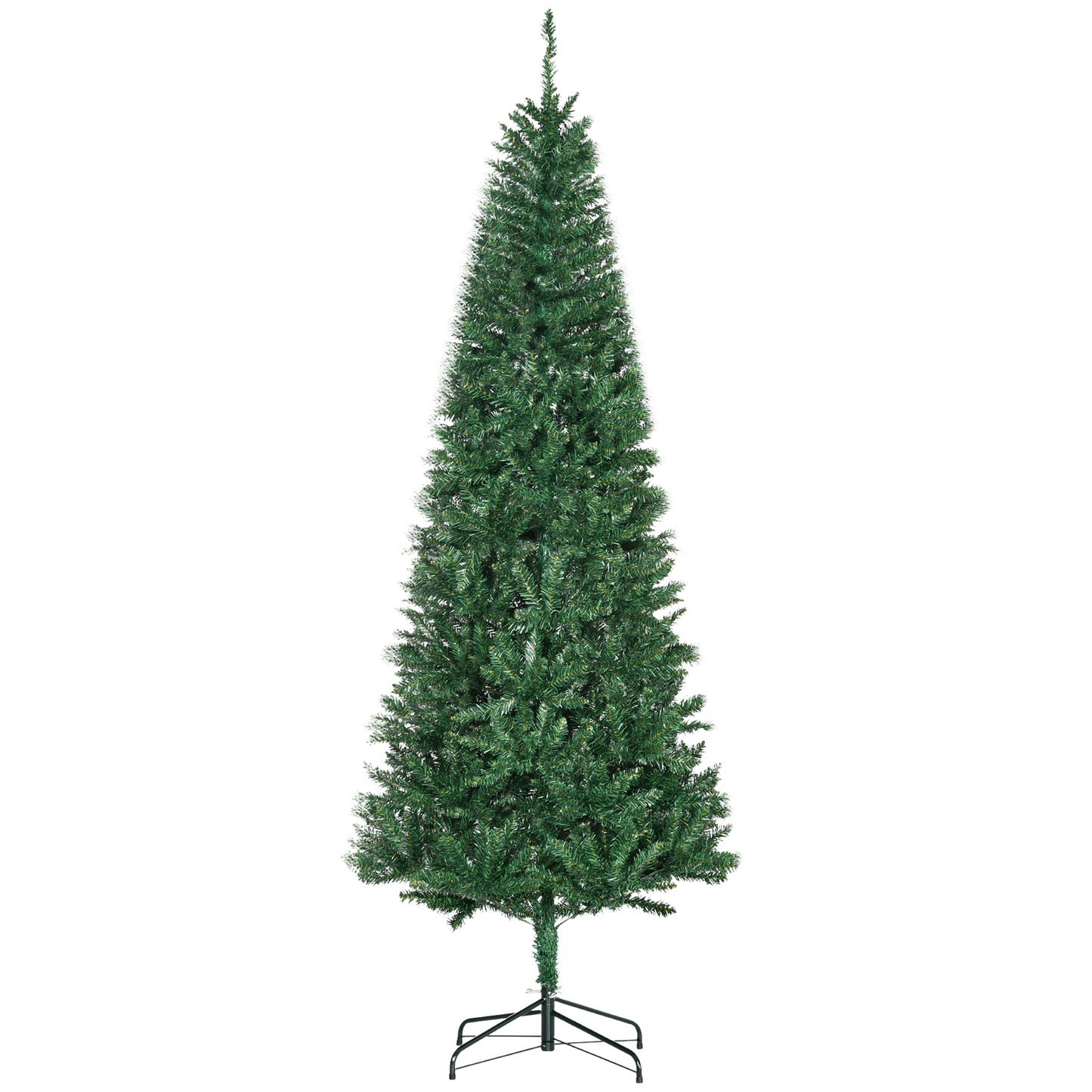 6.9ft Artificial Christmas Tree w/ Metal Stand Spruce Branch Tips Green