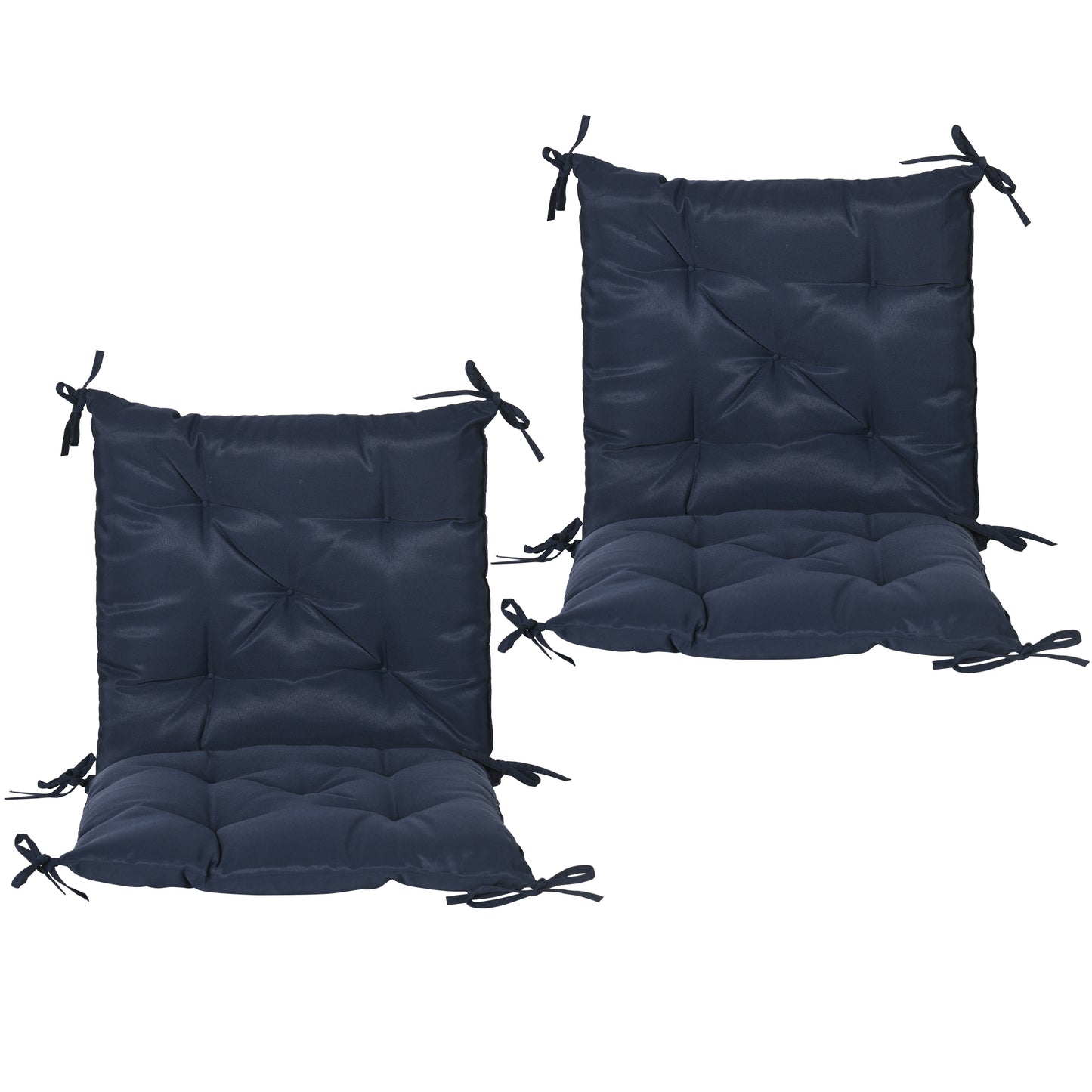 Patio Chair Cushions Set of 2, 39" x 20" x 3" Outdoor Tufted Cushion Set with Ties for Indoor Outdoor Garden Furniture, 
