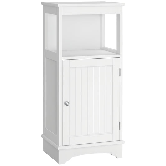 Modern Bathroom Floor Cabinet with Open Shelf, Freestanding Storage Organizer Unit with Single Door for Home Office, Liv