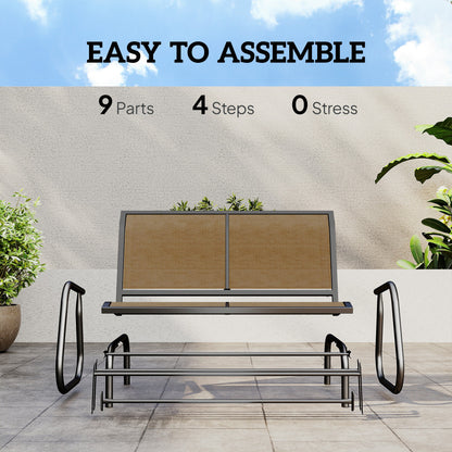 Outdoor Glider Bench, 2 Person Patio Glider Chair, Gliding Outdoor Garden Loveseat Swing Bench with Breathable Mesh Fabr