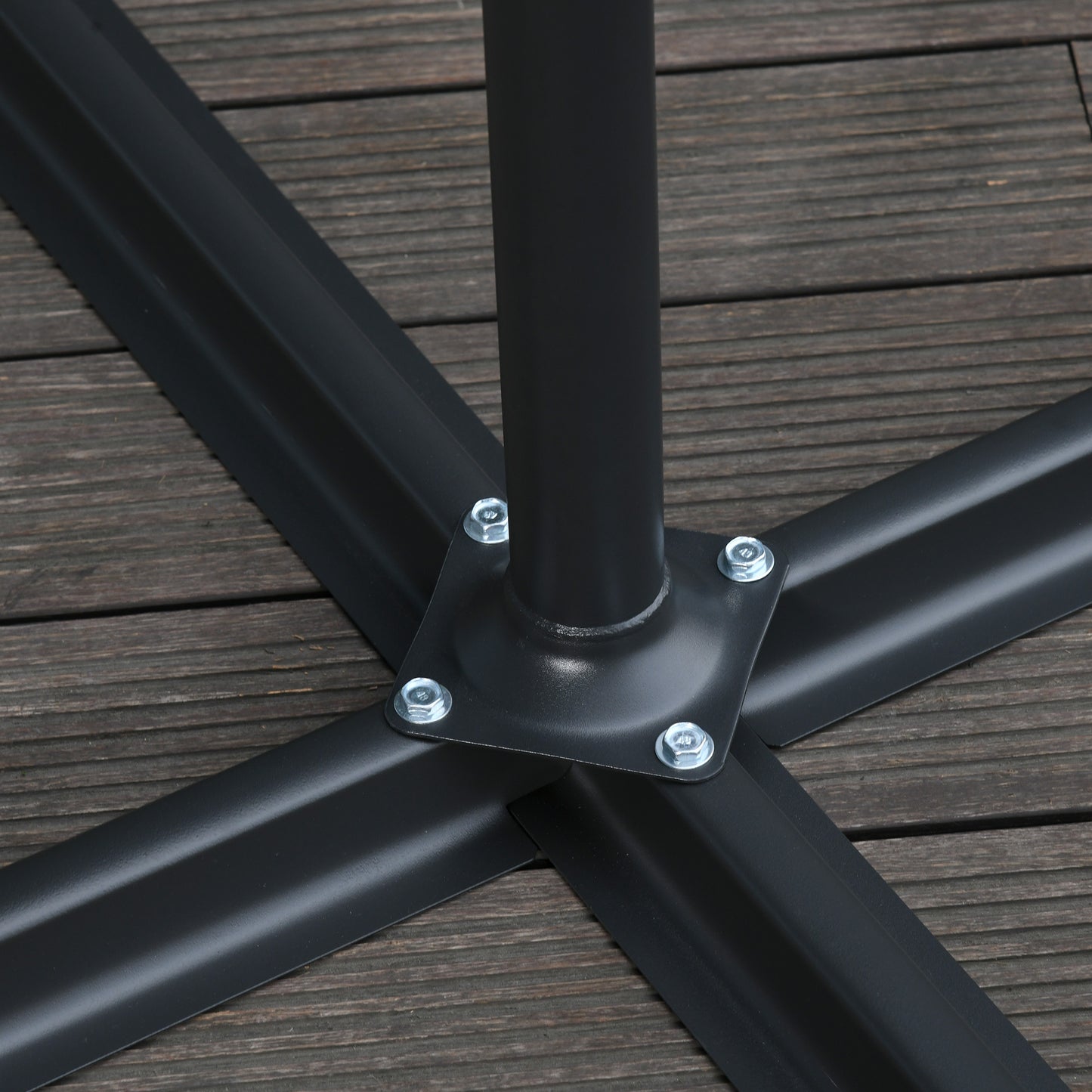 9.7 ft Cantilever Patio Umbrella with Crank and Cross Base - Black - Image 6