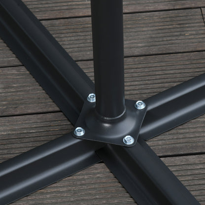 9.7 ft Cantilever Patio Umbrella with Crank and Cross Base - Black - Image 6