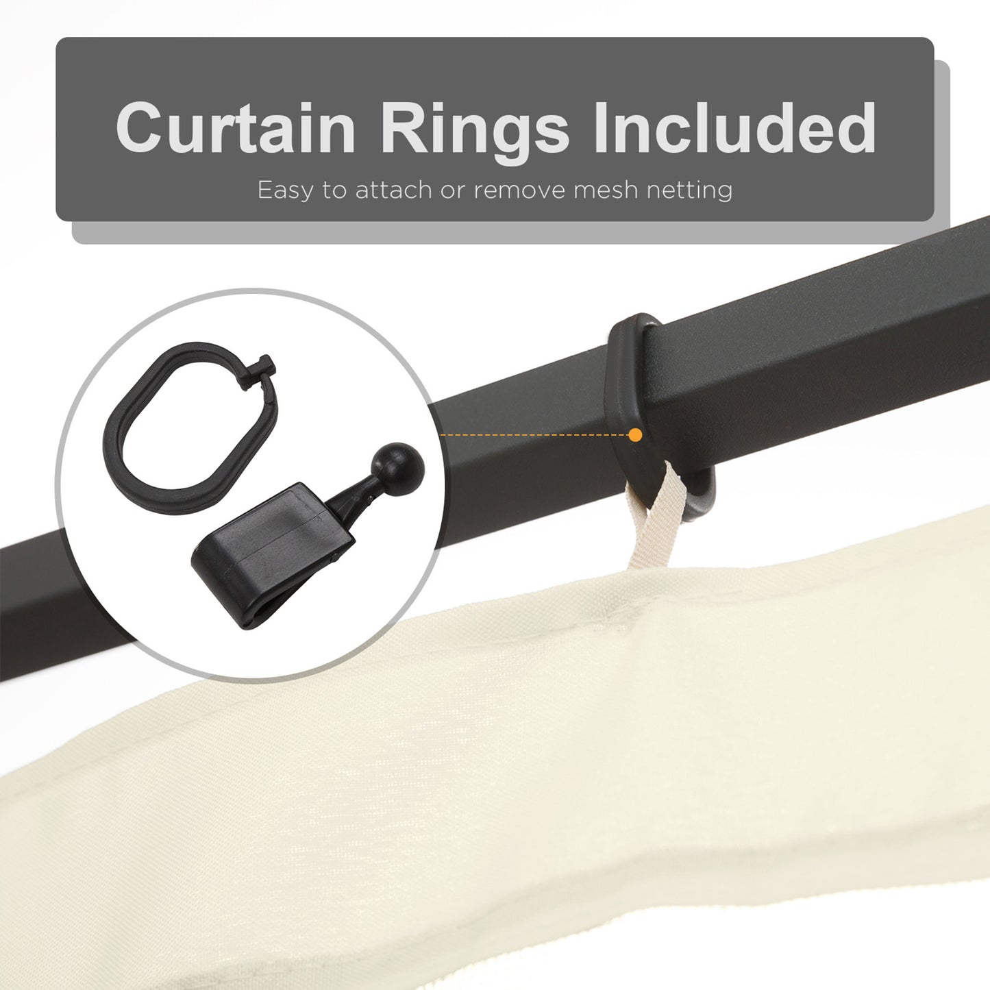 Replacement Mosquito Netting for Gazebo 12' x 12' Black Screen Walls for Canopy with Zippers for Parties and Outdoor Act