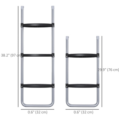 Soozier Trampoline Ladder Steel, 2/3 Steps Outdoor Trampoline Accessories, 38 Inch Length