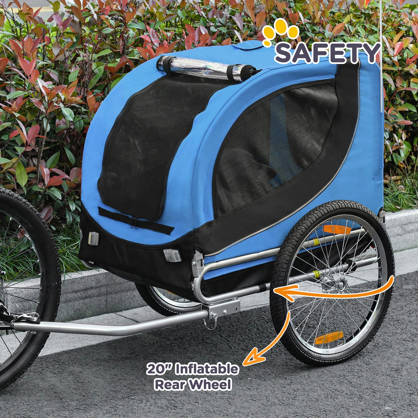 VarietyKart Dog Bike, Trailer Foldable Pet Cart, Bicycle Wagon, Cargo Carrier Attachment for Travelling w/ Safety Anchor